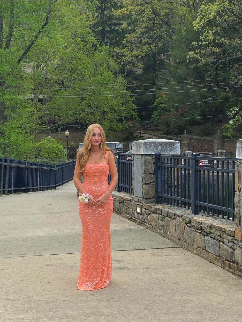 Coral Sequin Prom or Homecoming Court Dress (out of stock)